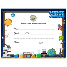 School Science Award Certificate 8.5 × 11 (US Letter) | Use on Laser Printer